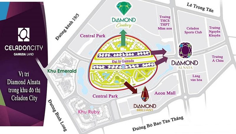 Vị trí căn hộ Diamond Alnata Plus